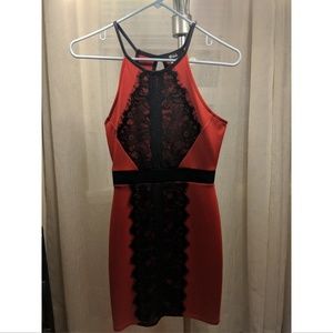 Red and black dress